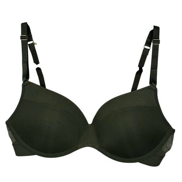Lively Olive Green All Day No Wire Mesh Side Push Up Bra Size 34C - Picture 2 of 7